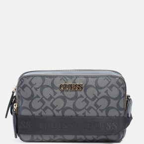 Guess Ladies Handbags Guess Artemis Mini Crossbody Bag Coal (7508833534041)