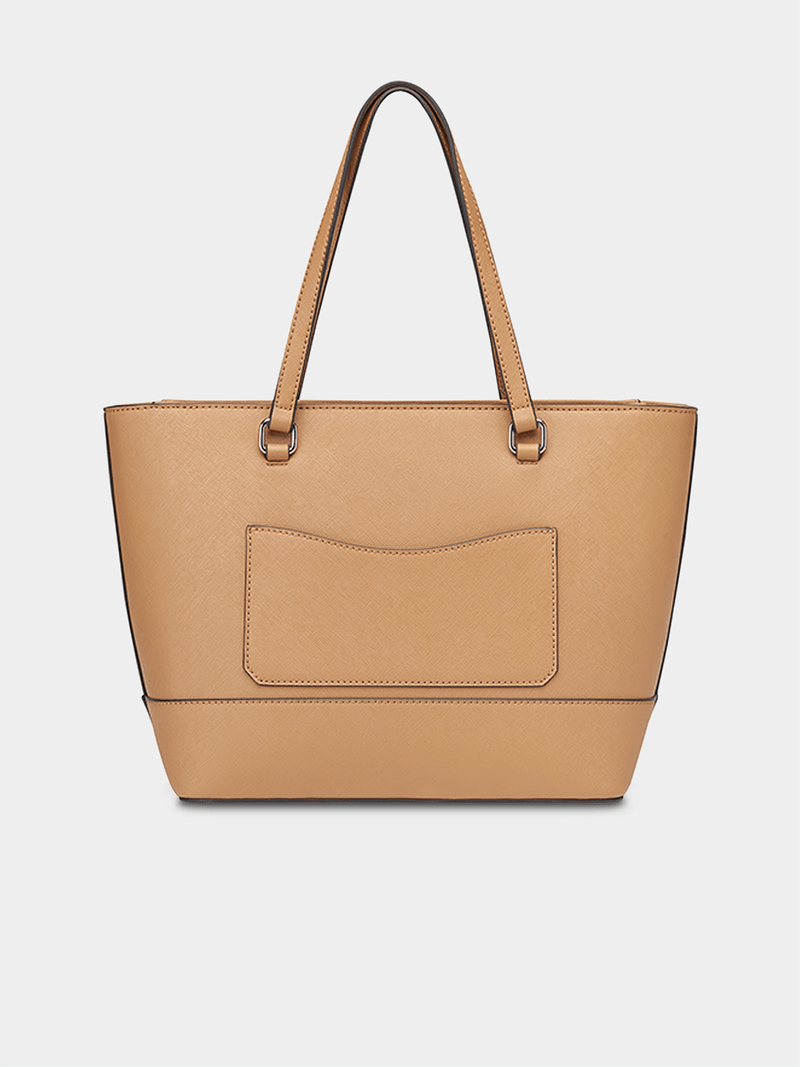 Guess Ladies Handbags Guess Beige Haddington Carryall Handbag