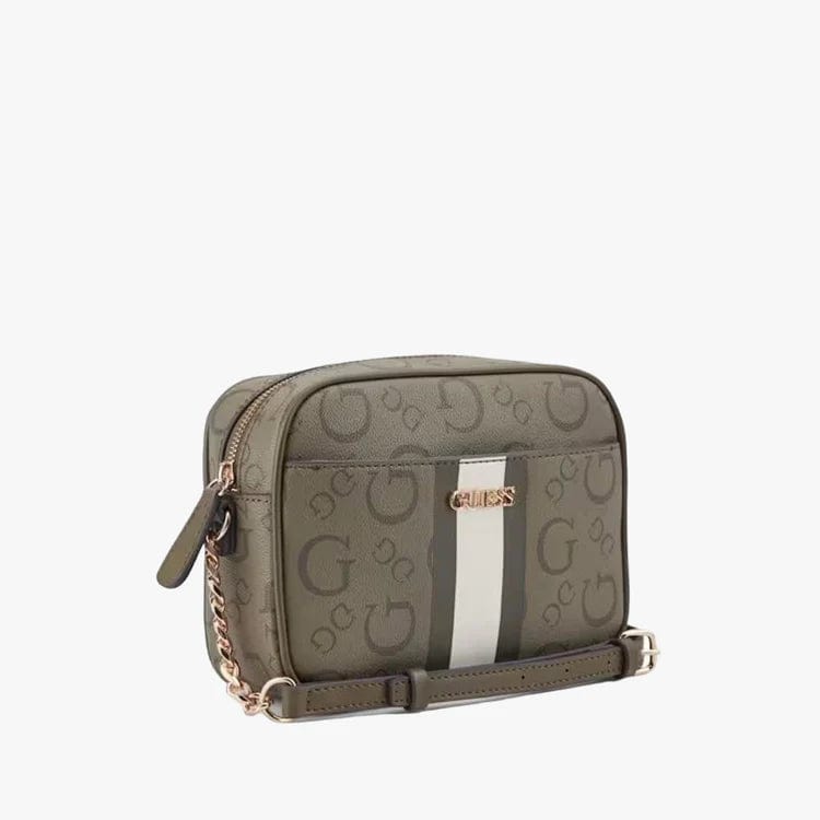 Guess Ladies Handbags Guess Brecken Mini Crossbody Bag Olive (7797907193945)