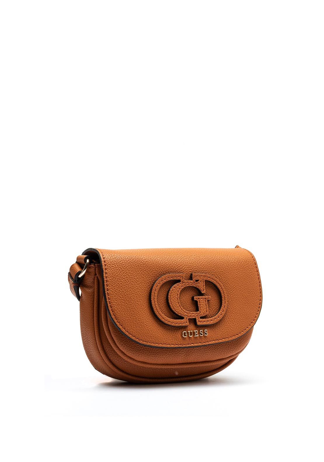 Guess Ladies Handbags Guess Calebra Mini Cognac Crossbody Flap BG953678