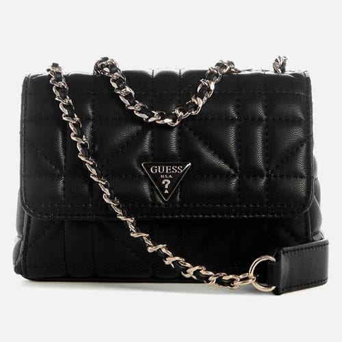 Guess Ladies Handbags Guess Edita Convertable Crossbody Bag-Black