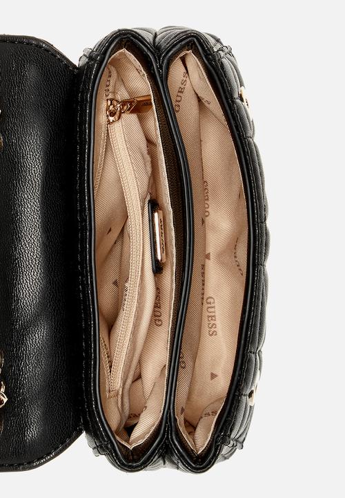 Guess Ladies Handbags Guess Edita Convertable Crossbody Bag-Black