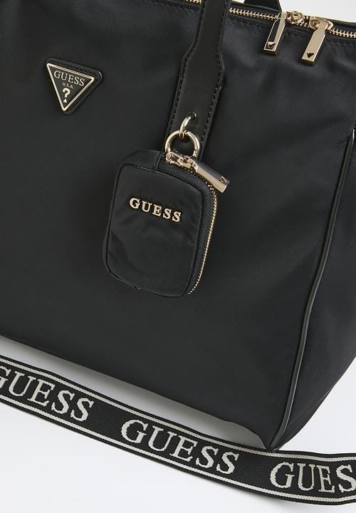 Guess Ladies Handbags Guess G Wave Carry On Large Tote - Black
