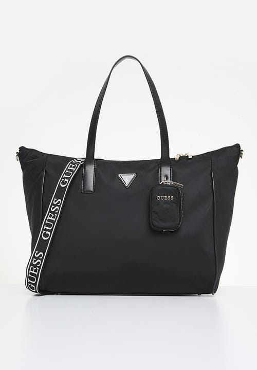 Guess Ladies Handbags Guess G Wave Carry On Large Tote - Black
