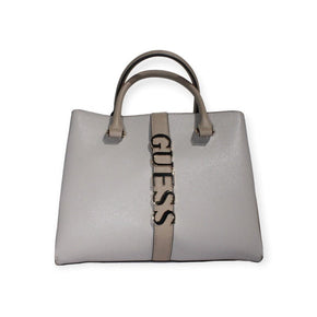 Guess Ladies Handbags Guess Garrick Satchet Sand Multi (7510809870425)