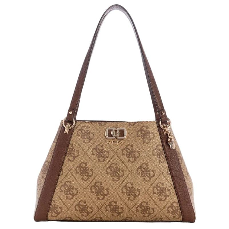 Guess Ladies Handbags Guess Karnilla Latte Logo/Brown OS990122