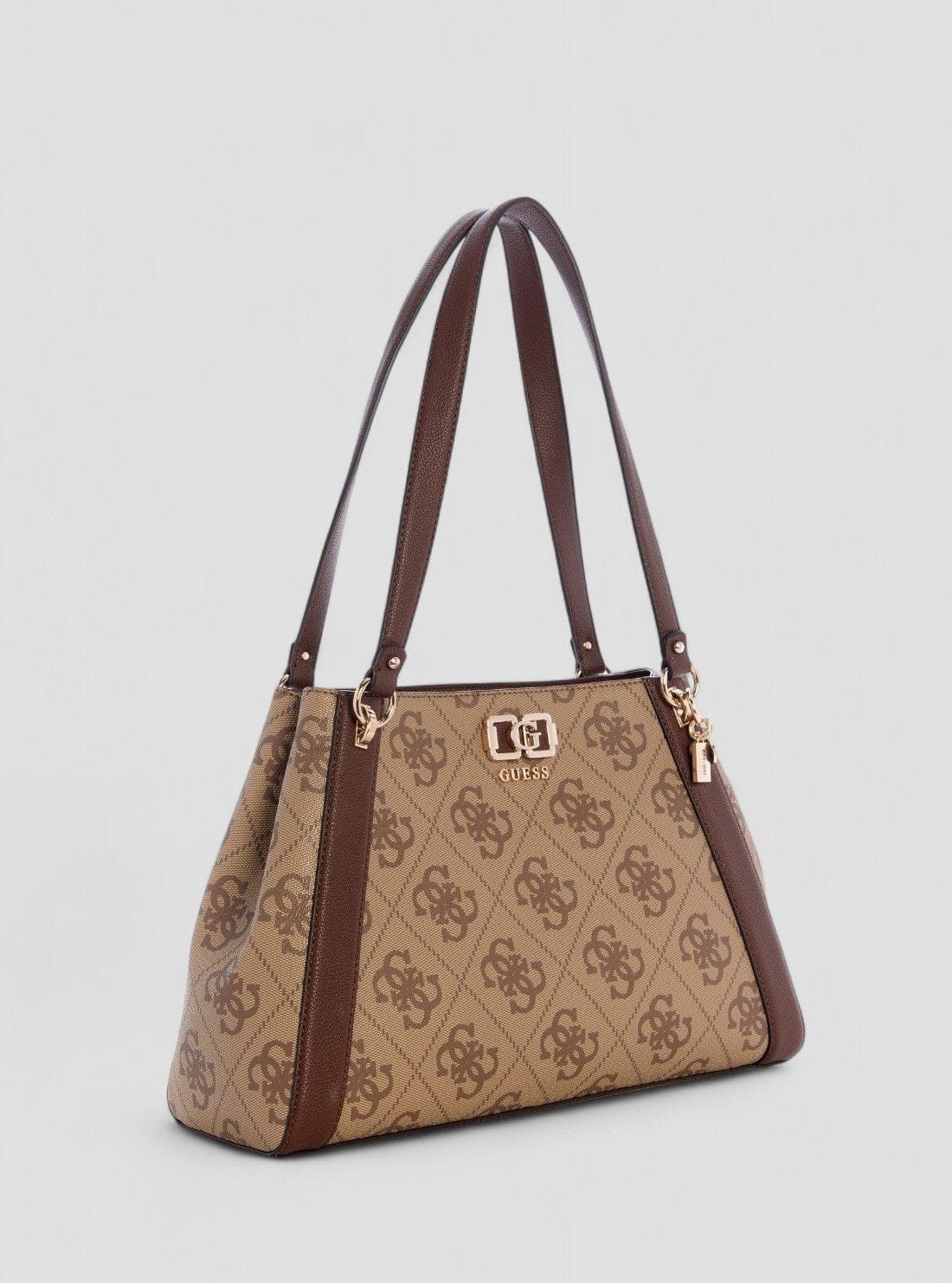 Guess Ladies Handbags Guess Karnilla Latte Logo/Brown OS990122