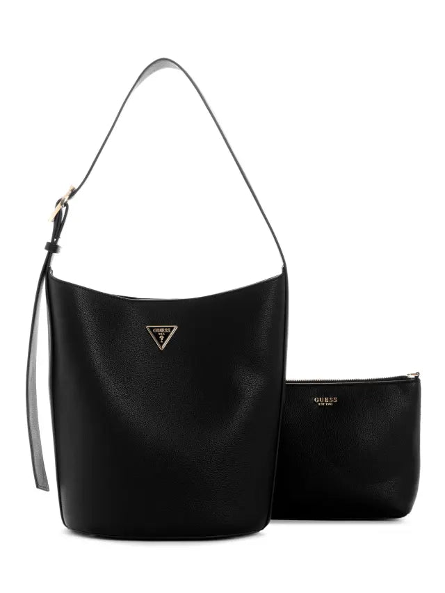 Guess Ladies Handbags Guess Maridian II Satchel Black BG697404