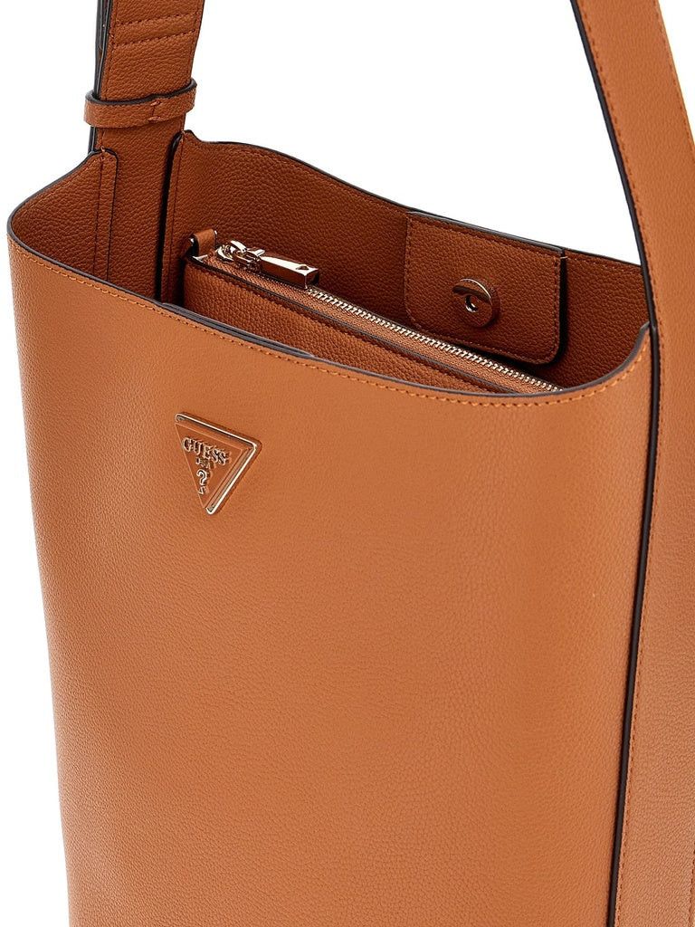Guess Ladies Handbags Guess Maridian II Satchel Cognac BG697404