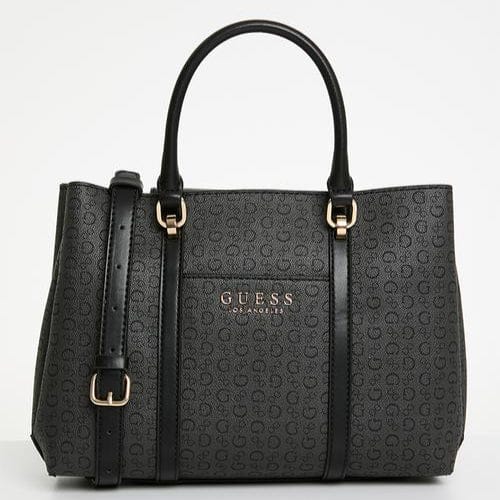 Guess Ladies Handbags Guess Morrigan Satchel Bag - Coal