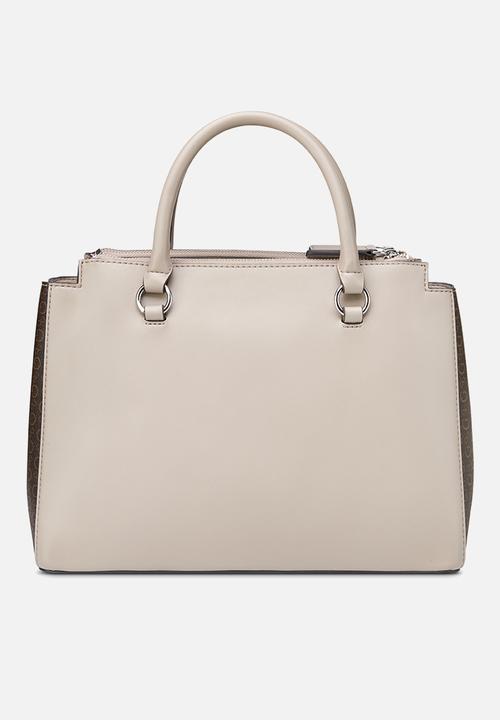 Guess Ladies Handbags Guess Phyllis Satchel - Taupe
