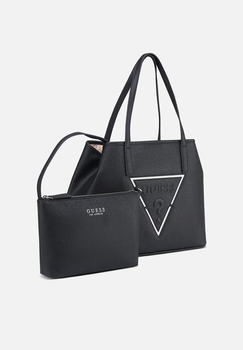 Guess Ladies Handbags Guess Portini Trap Tote - Black