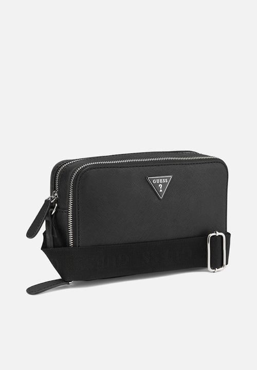 Guess Ladies Handbags Guess Viviette Mini Dbl Zip Crossbody - Black