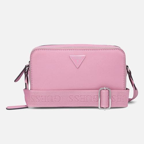 Guess Ladies Handbags Guess Viviette Mini Dbl Zip Crossbody - Pink