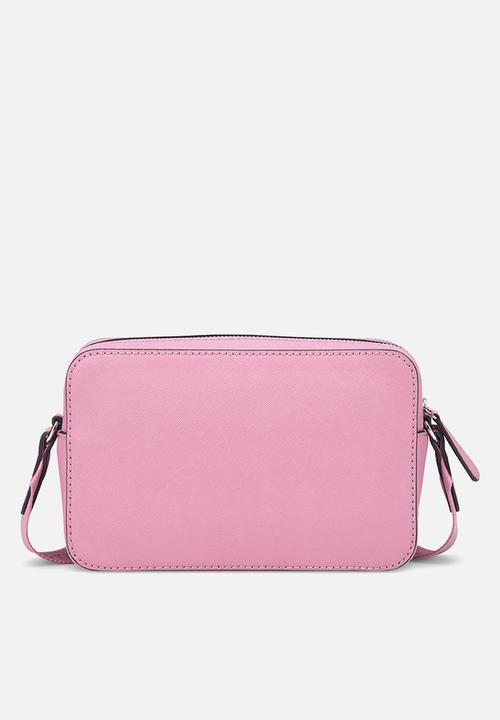 Guess Ladies Handbags Guess Viviette Mini Dbl Zip Crossbody - Pink