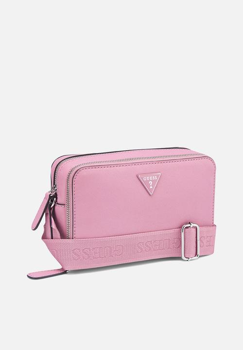 Guess Ladies Handbags Guess Viviette Mini Dbl Zip Crossbody - Pink