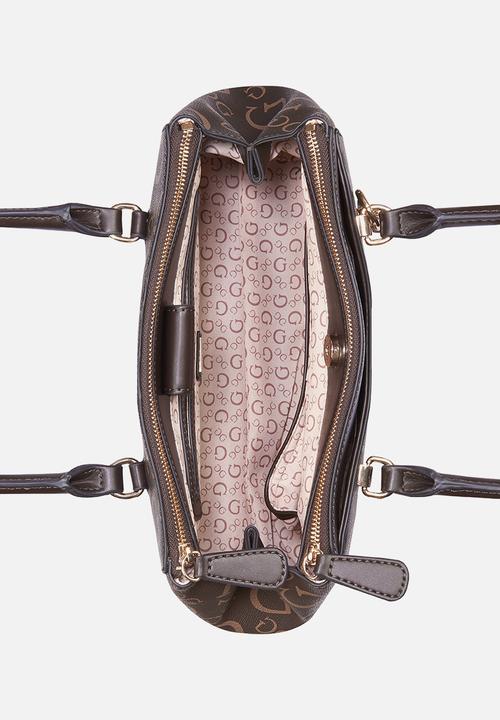 Guess Ladies Handbags Guess Westfield Satchel - Brown