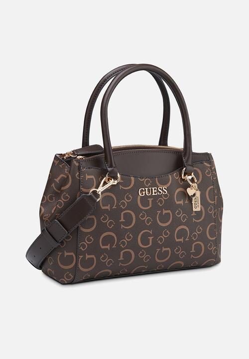 Guess Ladies Handbags Guess Westfield Satchel - Brown