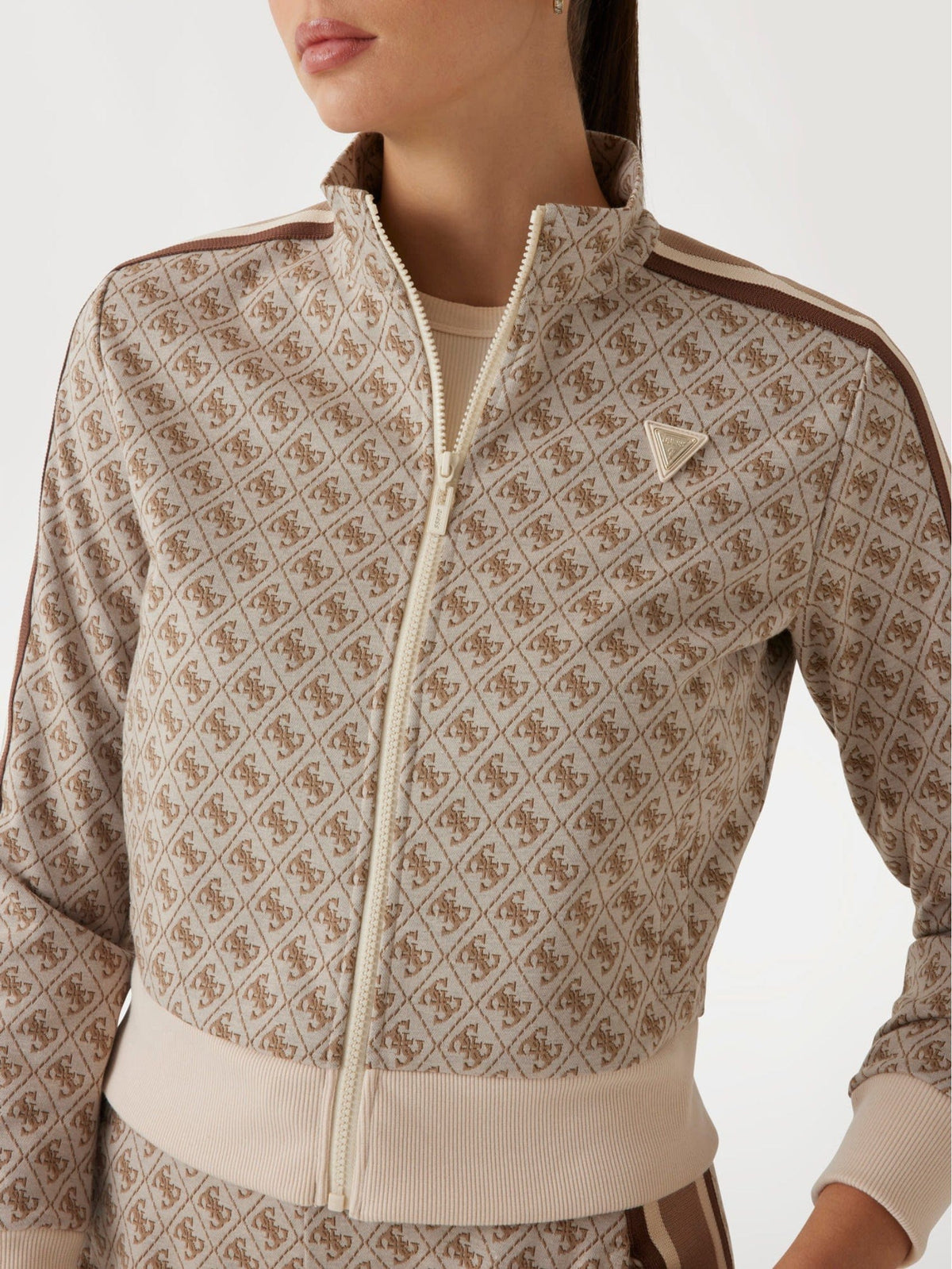 Guess Ladies Sweater Guess Jean Quattro G Striped Jacket