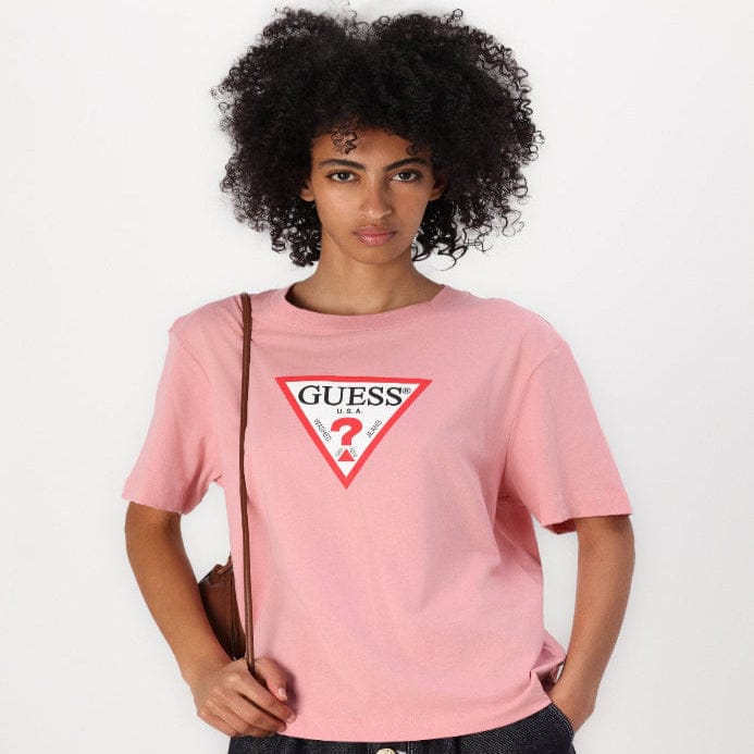Guess Ladies T shirts SMALL Guess Women's Eco Logo T Shirt Tee Pink GM06084