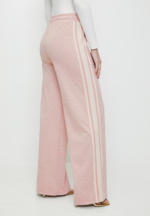 Guess Track Pants Guess Jean G Logo Straight Long Pant 4G Rhombus Pink Roses