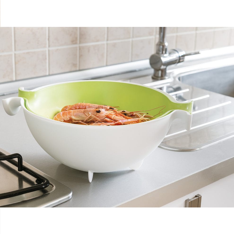 Guzzini Salad Spinner Guzzini Preparation Colander And Bowl Set Spin & Drain Apple Green GZ29250084 (7895955505241)
