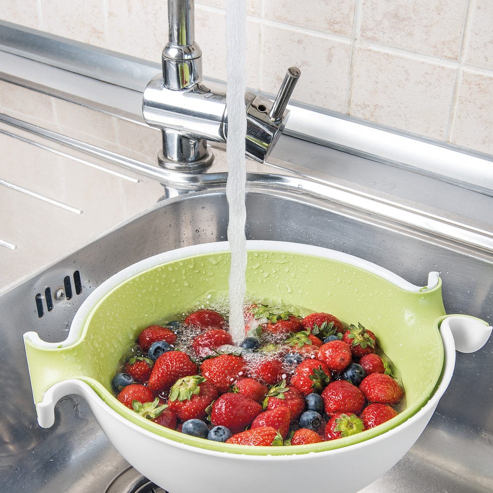 Guzzini Salad Spinner Guzzini Preparation Colander And Bowl Set Spin & Drain Apple Green GZ29250084