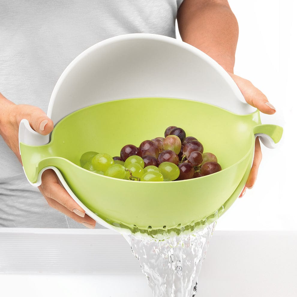 Guzzini Salad Spinner Guzzini Preparation Colander And Bowl Set Spin & Drain Apple Green GZ29250084 (7895955505241)