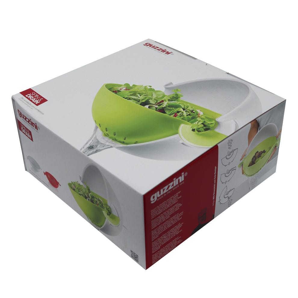 Guzzini Salad Spinner Guzzini Preparation Colander And Bowl Set Spin & Drain Apple Green GZ29250084 (7895955505241)