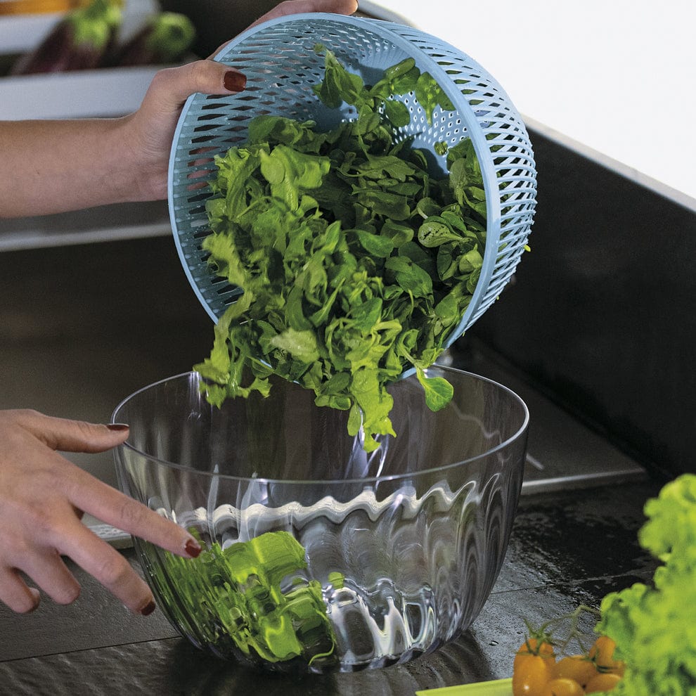 Guzzini Salad Spinner Guzzini Preparation Salad Spinner With Lid 26cm Spin & Store Matt Blue GZ170900134