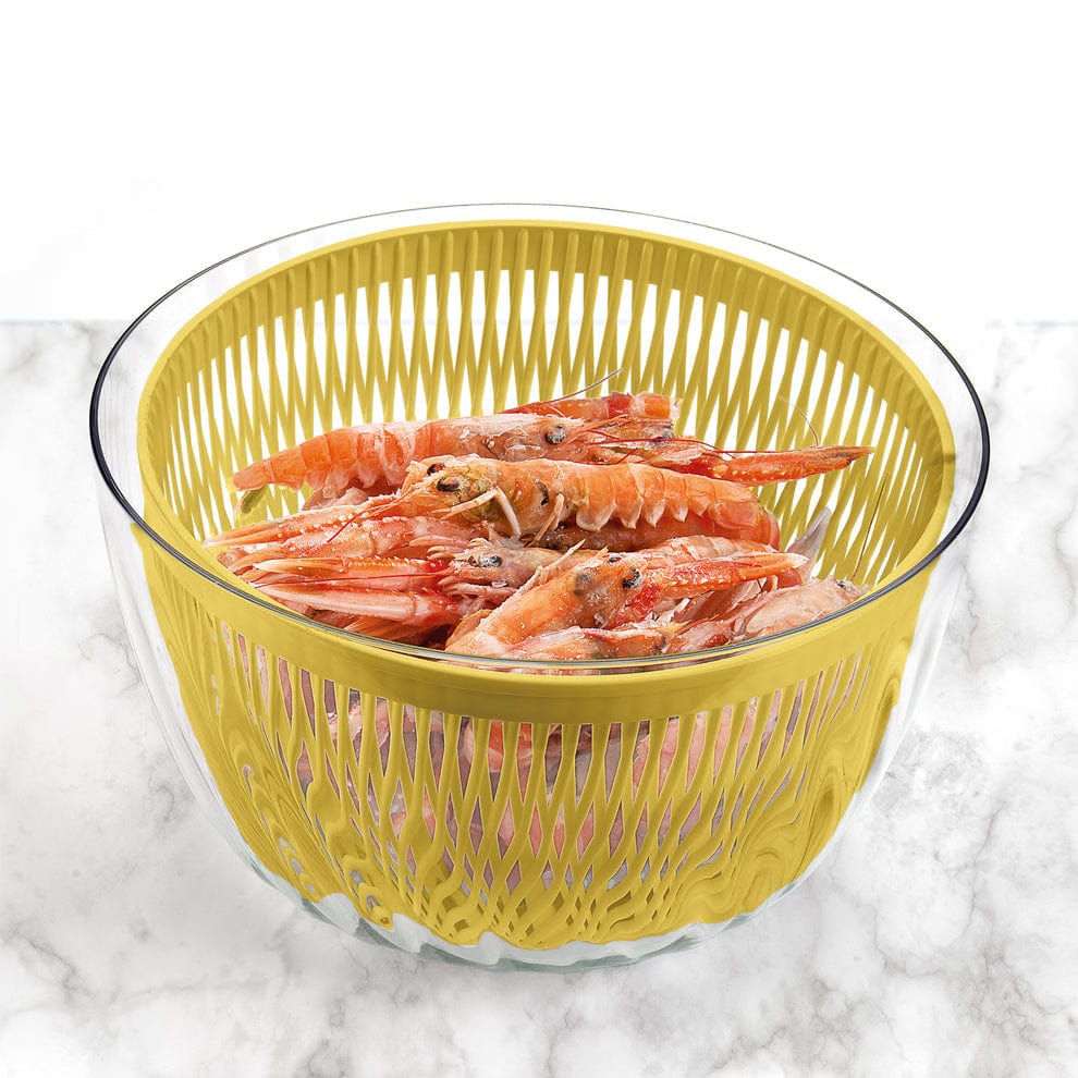 Guzzini Salad Spinner Guzzini Salad Spinner With Lid Spin & Store Preparation 26cm Acid Yellow GZ17090056