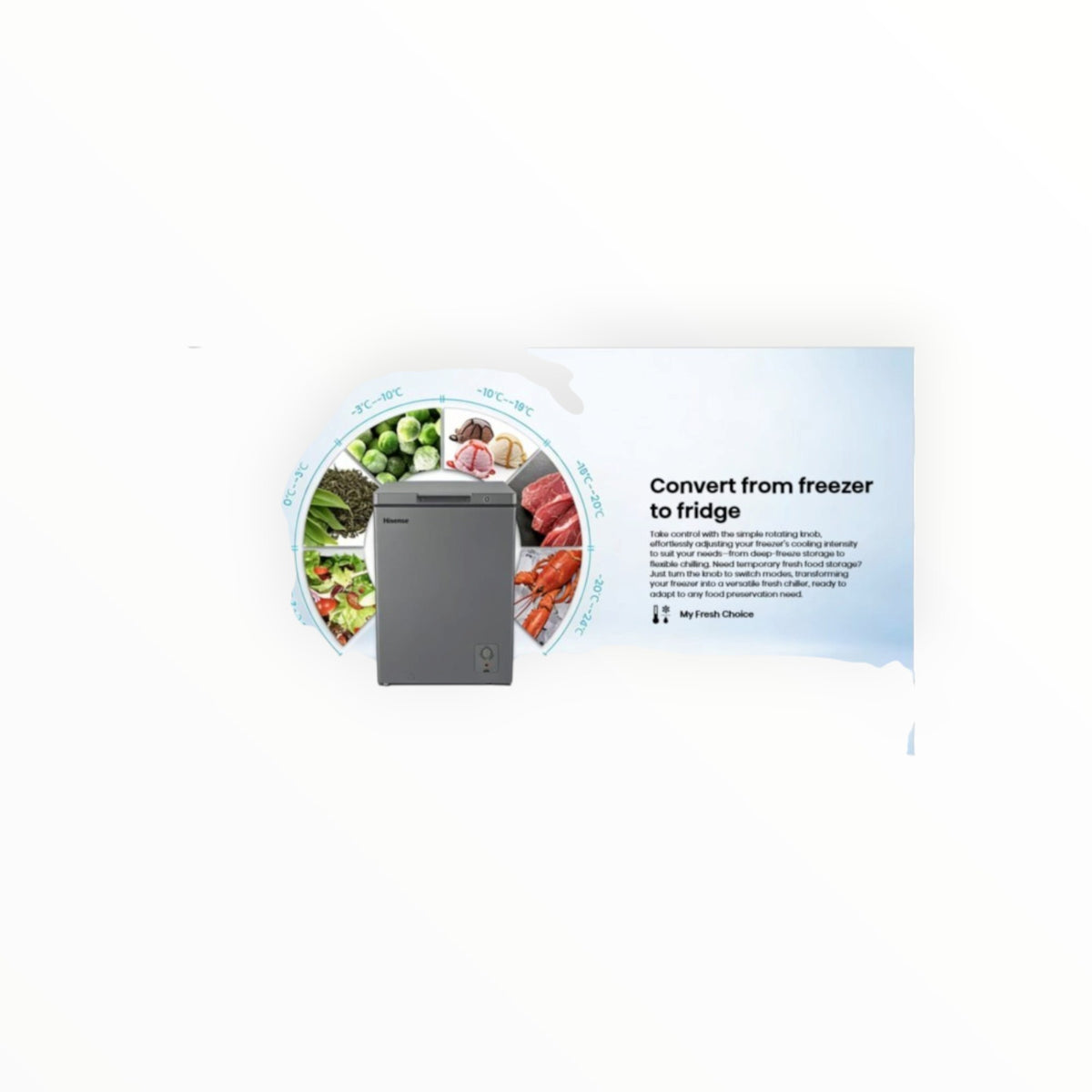 HISENSE 198L Chest Freezer Metallic Grey - H250CFS.