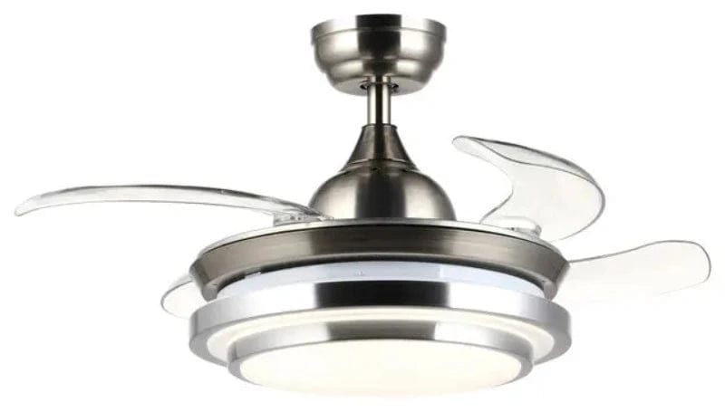 Hello Today Ceiling Fan Retractable  Ceiling Fan Light Double Aluminium Silver F8505-500 (7144130838617)