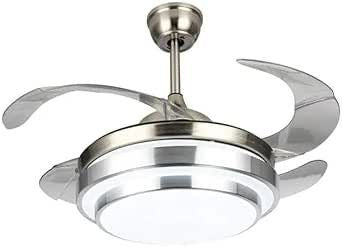Hello Today Ceiling Fan Retractable Ceiling Fan Light Double Aluminium Silver F8605-500