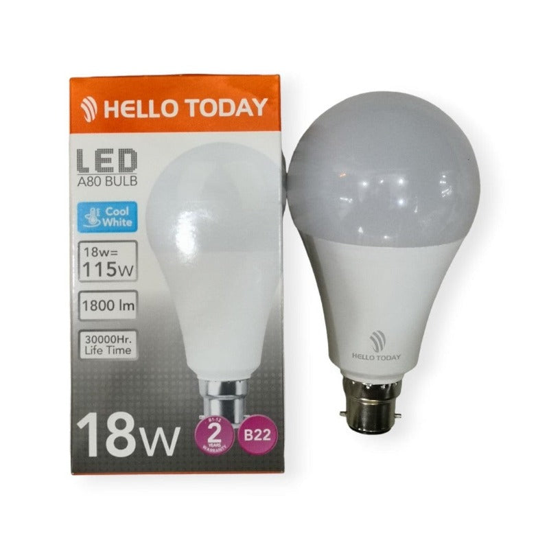 Hello Today Light Bulbs Hello Today 18W A80 Bulb B22 (7634176475225)