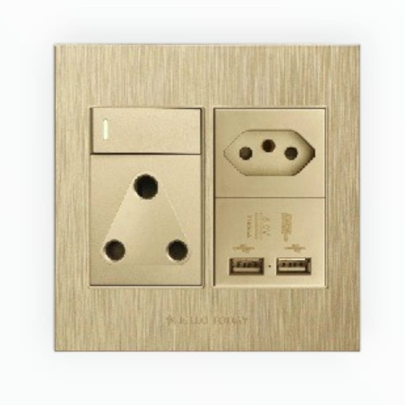 Hello Today Plugs Plug Socket 4x4 SA/Euro/USB S12-211