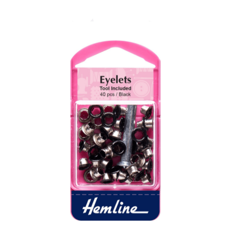 Heanium Eyelets Hemline Eyelets Tool Included 5.5mm Black 40 pcs