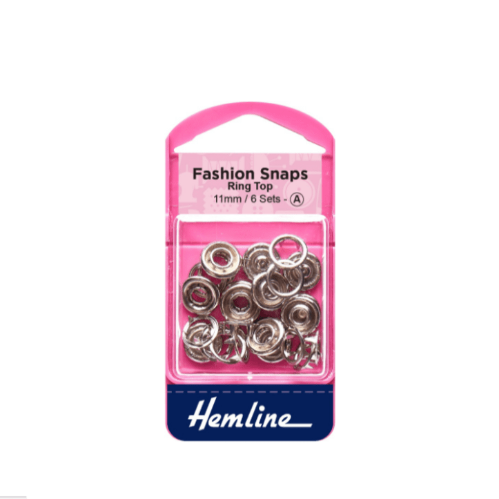 HEMLINE HABBY Hemline Fashion Snaps Ring Top 11mm  Silver 6 sets (7771722645593)