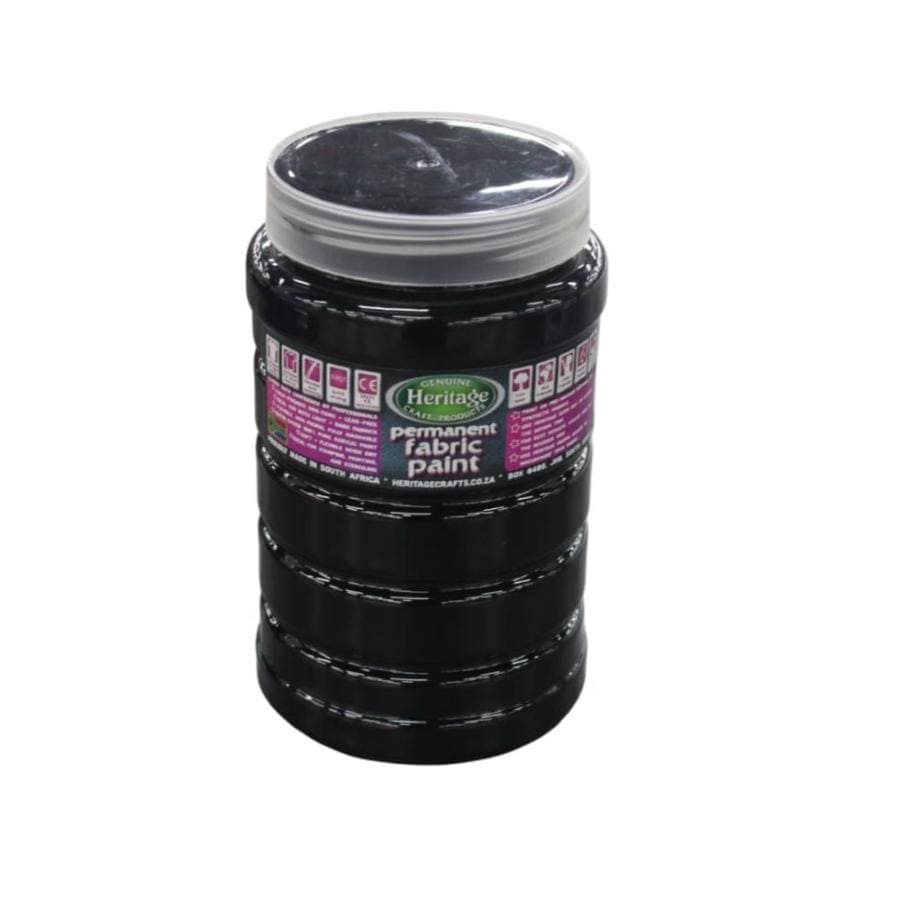 HERITAGE PAINTS Habby Black Heritage Fabric Paint 1L (7805223043161)