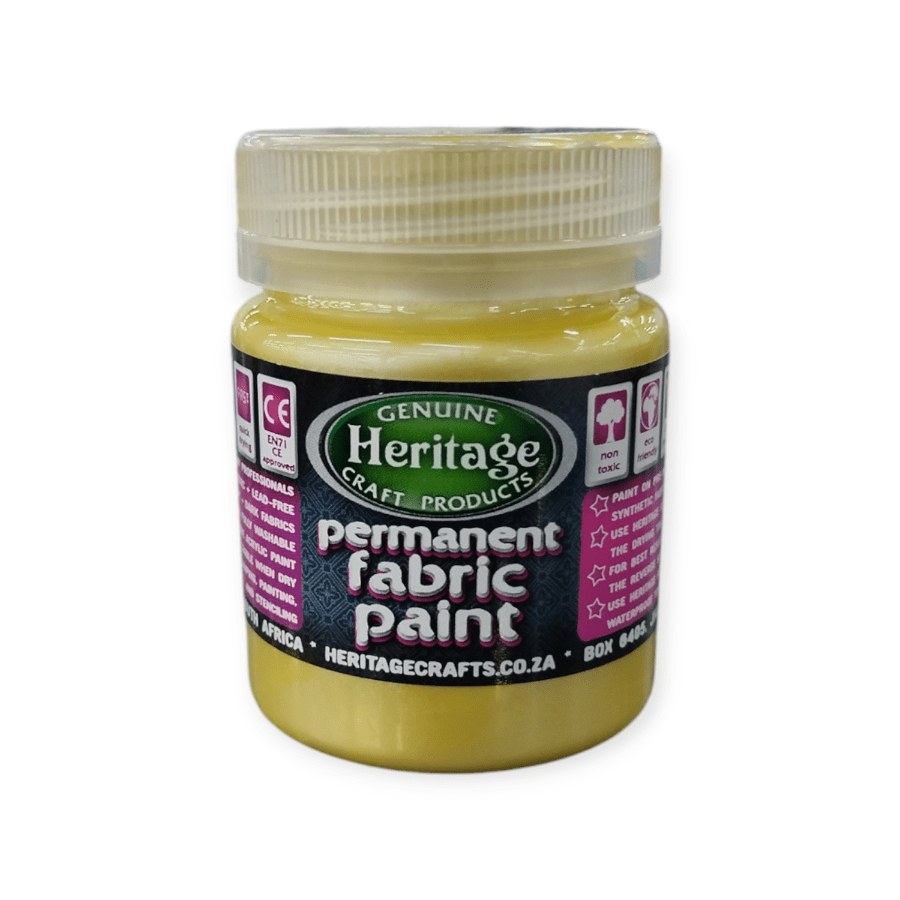 HERITAGE PAINTS Habby Bright Gold Heritage Fabric Paint 100ml (7484626960473)