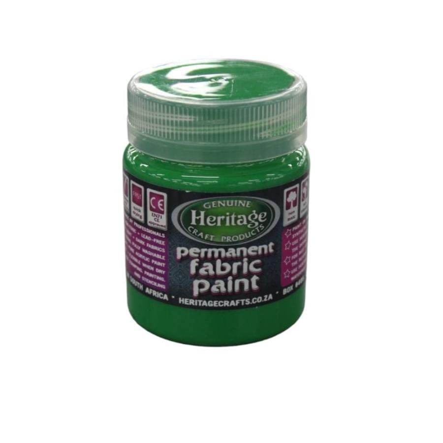 HERITAGE PAINTS Habby bright Green Heritage Fabric Paint 100ml (7484626960473)