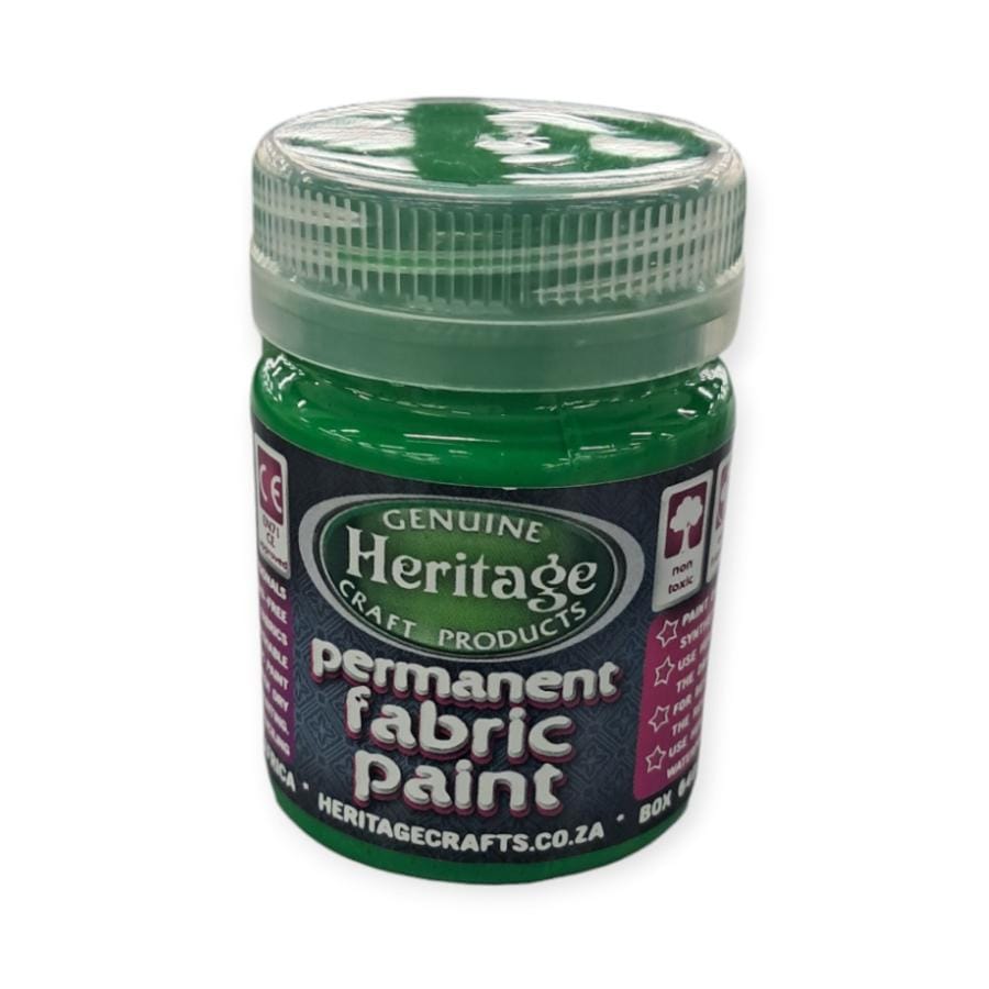 HERITAGE PAINTS Habby Bright Green Heritage Fabric Paint 50ml (7484629811289)