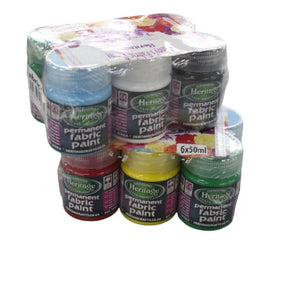 HERITAGE PAINTS Habby Heritage 6pc Fabric paint 50ml (7805225893977)