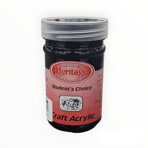 HERITAGE PAINTS Habby Heritage Craft Acrylic Paint Black 250ml (7483965538393)