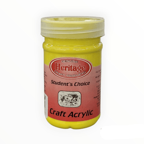 HERITAGE PAINTS Habby Heritage Craft Acrylic Paint Yellow 250ml (7483961213017)
