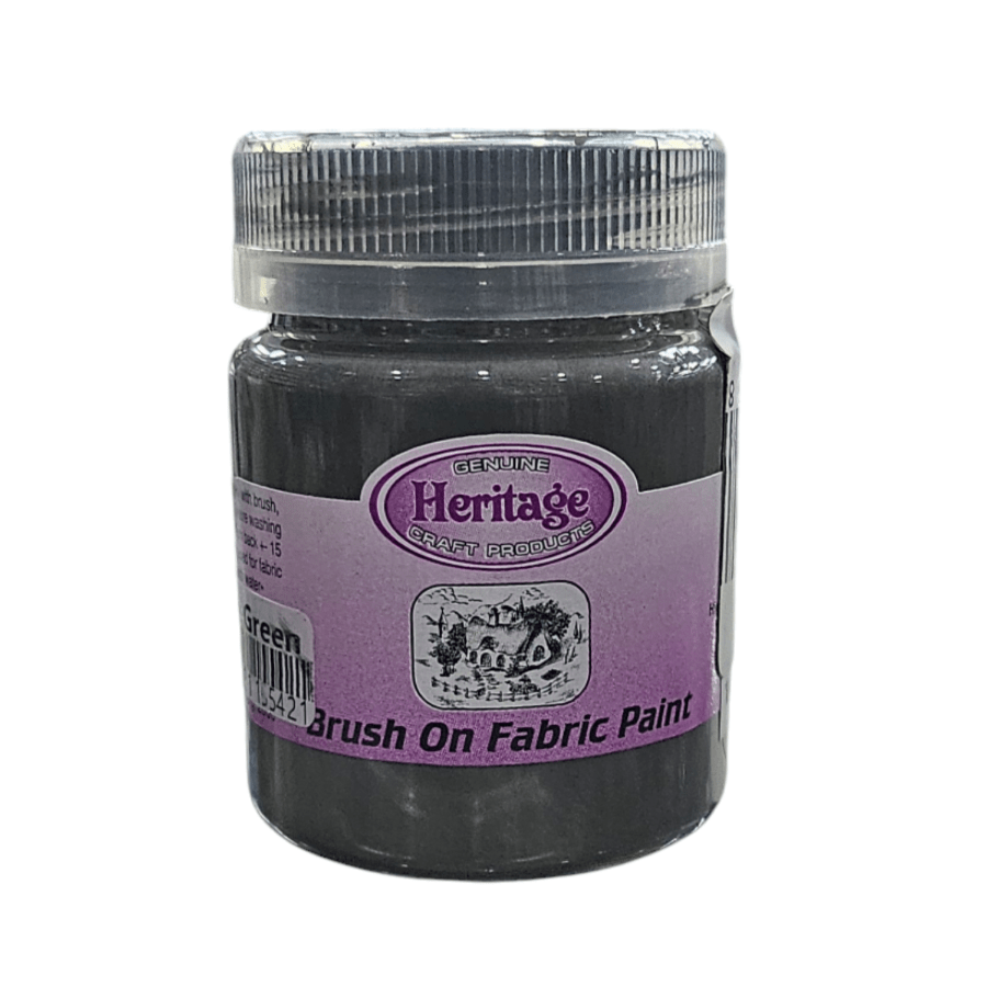 HERITAGE PAINTS Habby Olive Green Heritage Fabric Paint 100ml (7484626960473)