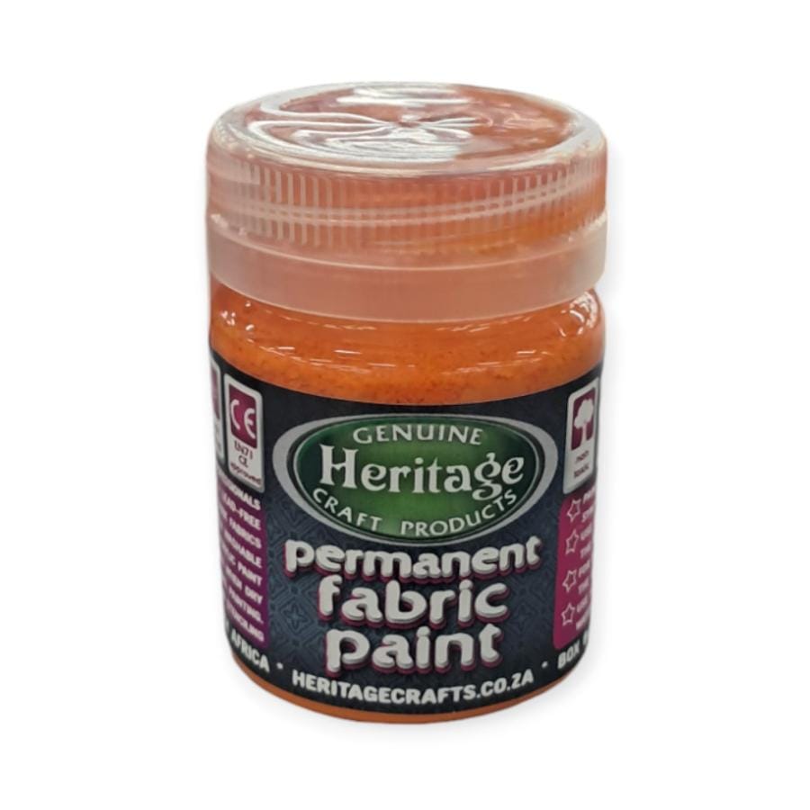 HERITAGE PAINTS Habby Orange Heritage Fabric Paint 50ml (7484629811289)