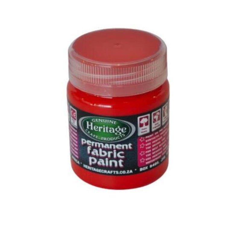 HERITAGE PAINTS Habby Red Heritage Fabric Paint 100ml (7484626960473)