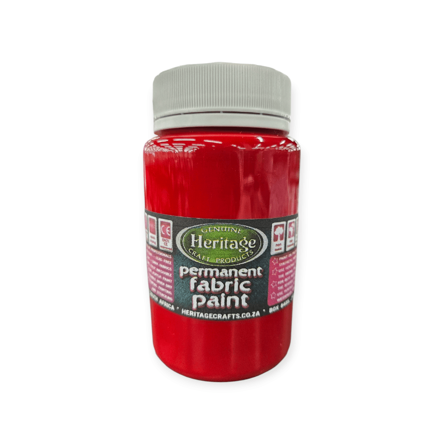HERITAGE PAINTS Habby Red Heritage Fabric paint 250ml (7805220651097)