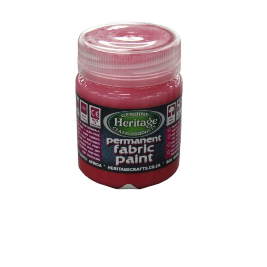 HERITAGE PAINTS Habby Rose Red Heritage Fabric Paint 100ml (7484626960473)